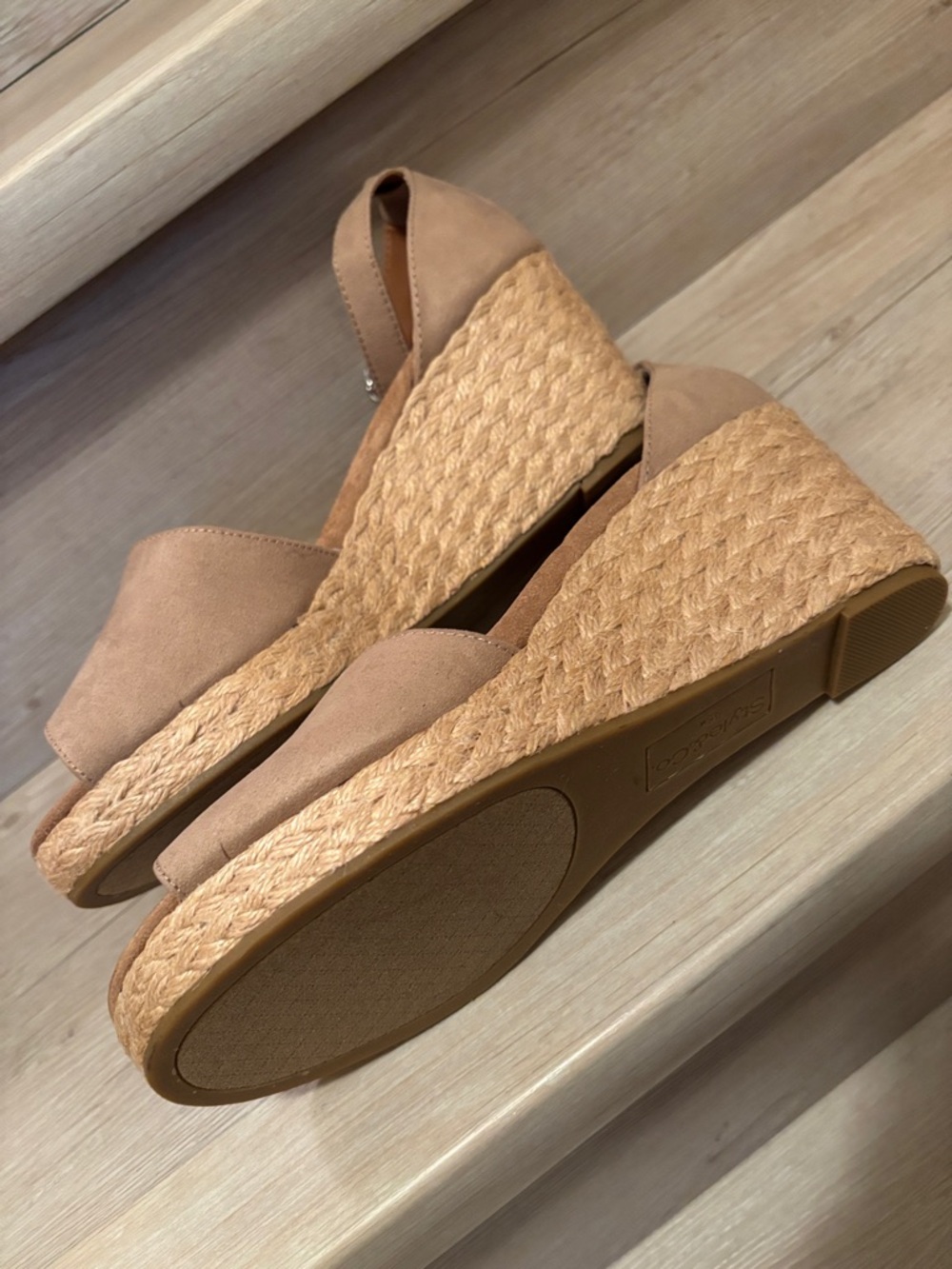 🤎Style & Co. Seleeney size 91/2 Wide Women's Tan Suede Espadrille Wedge Sandals🤎 - Picture 3 of 8